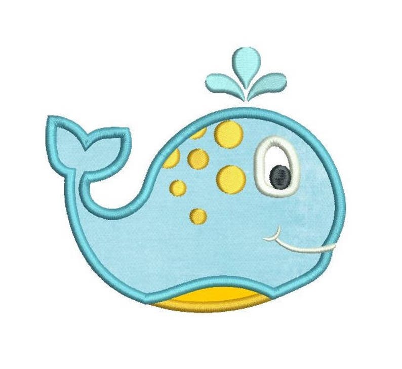 Cute whale machine embroidery applique design sea life  etsy Cute whale machine embroidery applique design sea life  etsy