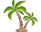 Palm Tree Embroidery Design, Fill Stitch, Tropical Palm Tree