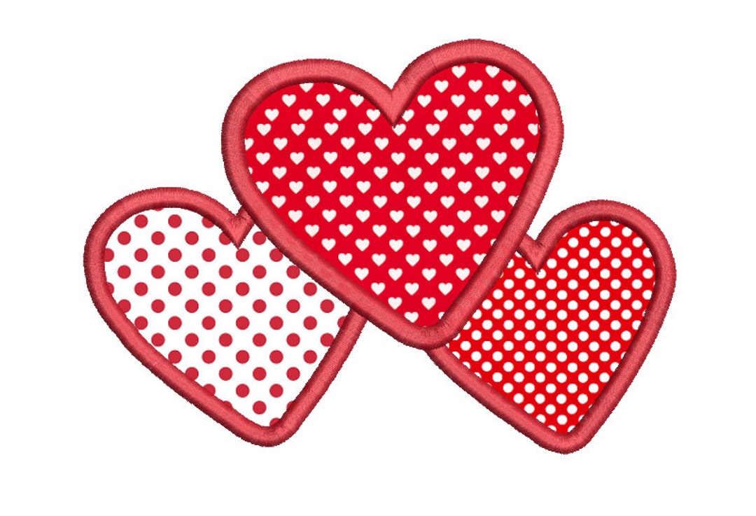 Valentine's Day Heart Machine Embroidery Applique Design, Heart