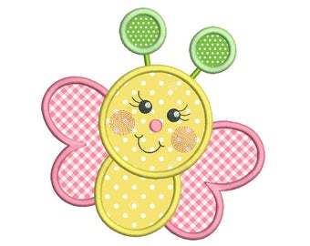 Diseño aplique de bordado de la mariposa, mariposa linda, mariposa bebé dulce, insecto, bordado de la máquina, 3 tamaños, descarga instantánea, SA500-3