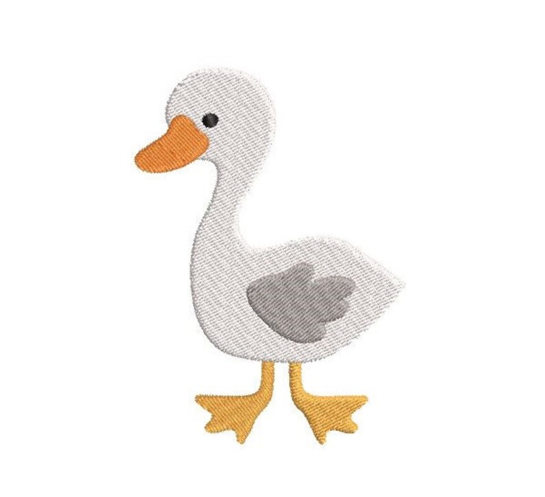 Mini Duck Embroidery Design Fill Stitch Duck Cute Duck Etsy