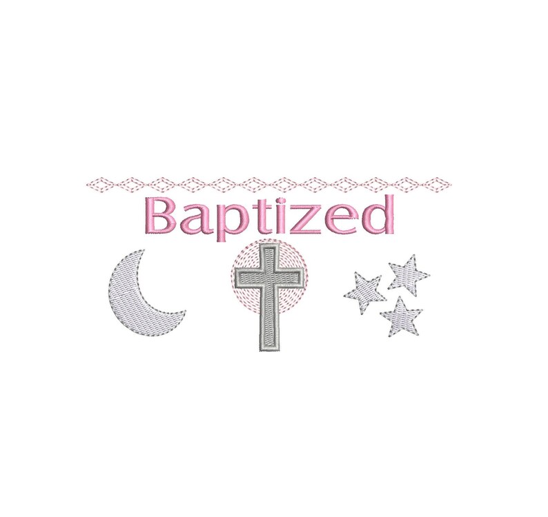 Baptism Template Machine Embroidery Design, Baptized, Christening ...