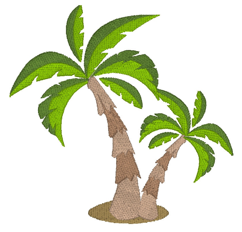 Palm Tree Embroidery Design Fill Stitch Tropical Palm Tree - Etsy