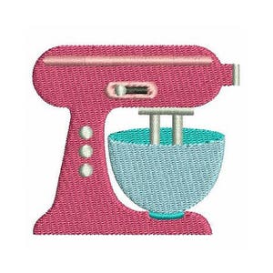 Kitchen Mixer Machine Embroidery Design, Mini Fill Stitch, Cake Mixer Embroidery, Kitchen Aid, Food, 4 Sizes, Instant Download, No: S522-8