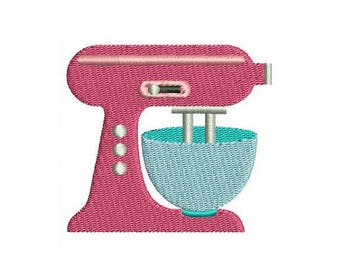 Kitchen Mixer Machine Embroidery Design, Mini Fill Stitch, Cake Mixer Embroidery, Kitchen Aid, Food, 4 Sizes, Instant Download, No: S522-8