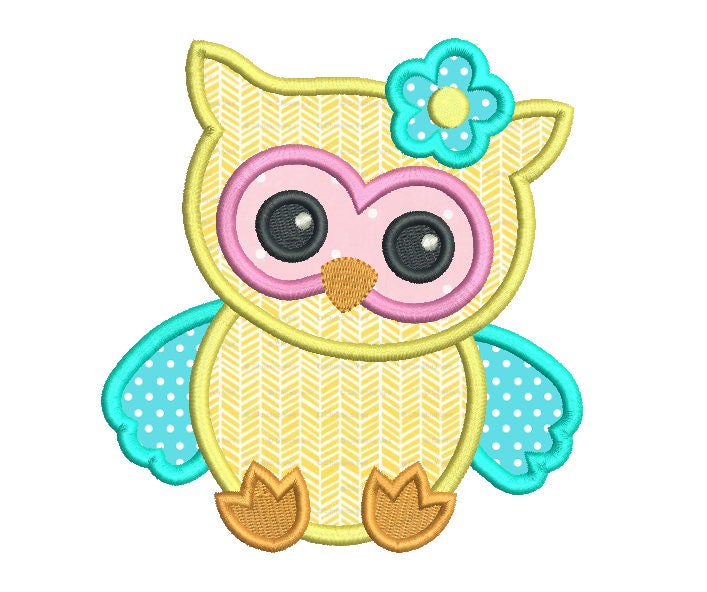 Baby Owl Applique Embroidery Design Cute Owl Machine | Etsy