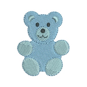 Mini Teddy Bear Machine Embroidery Design, Fill Stitch, Mini Baby Teddy Bear Embroidery Design, 2"x2", Instant Download, No: S522-4