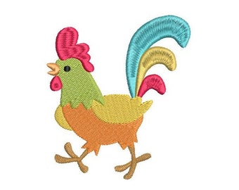 Mini Rooster Embroidery Design, Fill Stitch Rooster, Cute Chicken, Machine Embroidery, Farm Animal, 2X2, 3X3, 4X4, INSTANT DOWNLOAD, S575-6