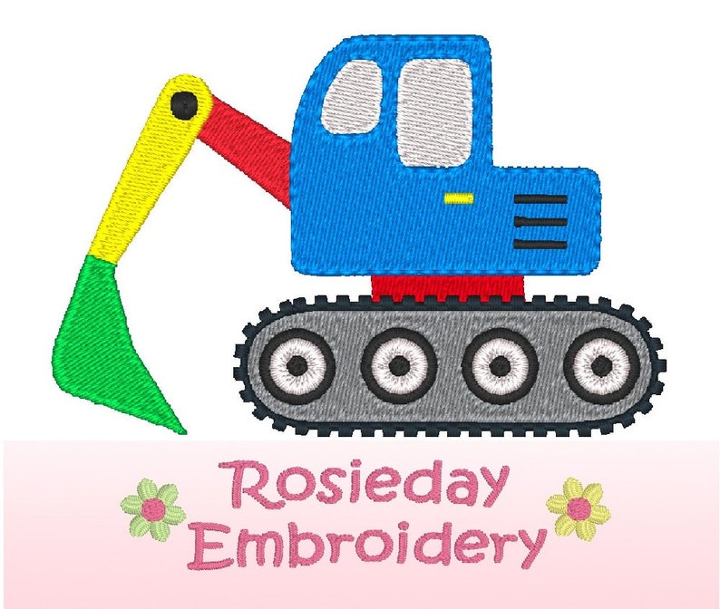 Excavator Machine Embroidery Design Digger Fill Stitch | Etsy
