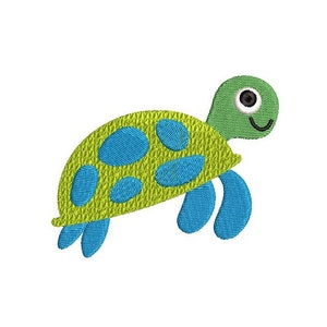 Turtle Embroidery Design, Mini Turtle, Baby Turtle, Fill Stitch Turtle, Sea Life, Machine Embroidery, 3 Sizes, Instant Download, S579-3