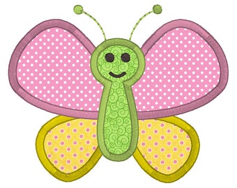 Mariposa máquina bordado Applique diseño, lindo diseño de bordado mariposa, insecto jardín, 4x4, 5x7, 6x10, DESCARGA INSTANTE, No: SA500-1