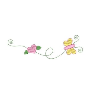 Butterfly Machine Embroidery Design, Heart Machine Embroidery Design, Cute Butterfly with a Heart, 3 Sizes, Instant Download, S588-1