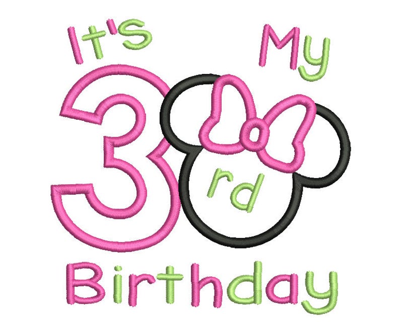 3rd birthday machine jessecmault applique design girls  etsy