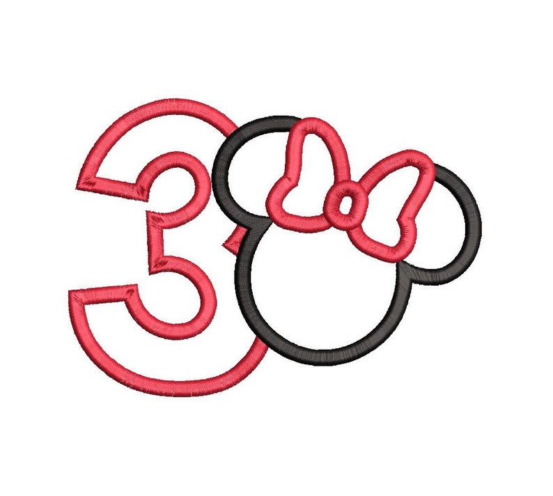 3rd birthday applique jessecmault design mouse ears third  etsy