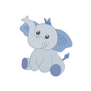 Mini Elephant Embroidery Design, Fill Stitch Elephant, Cute Baby Elephant, Machine Embroidery, 2X2, 3X3, 4X4, INSTANT DOWNLOAD, S522-22