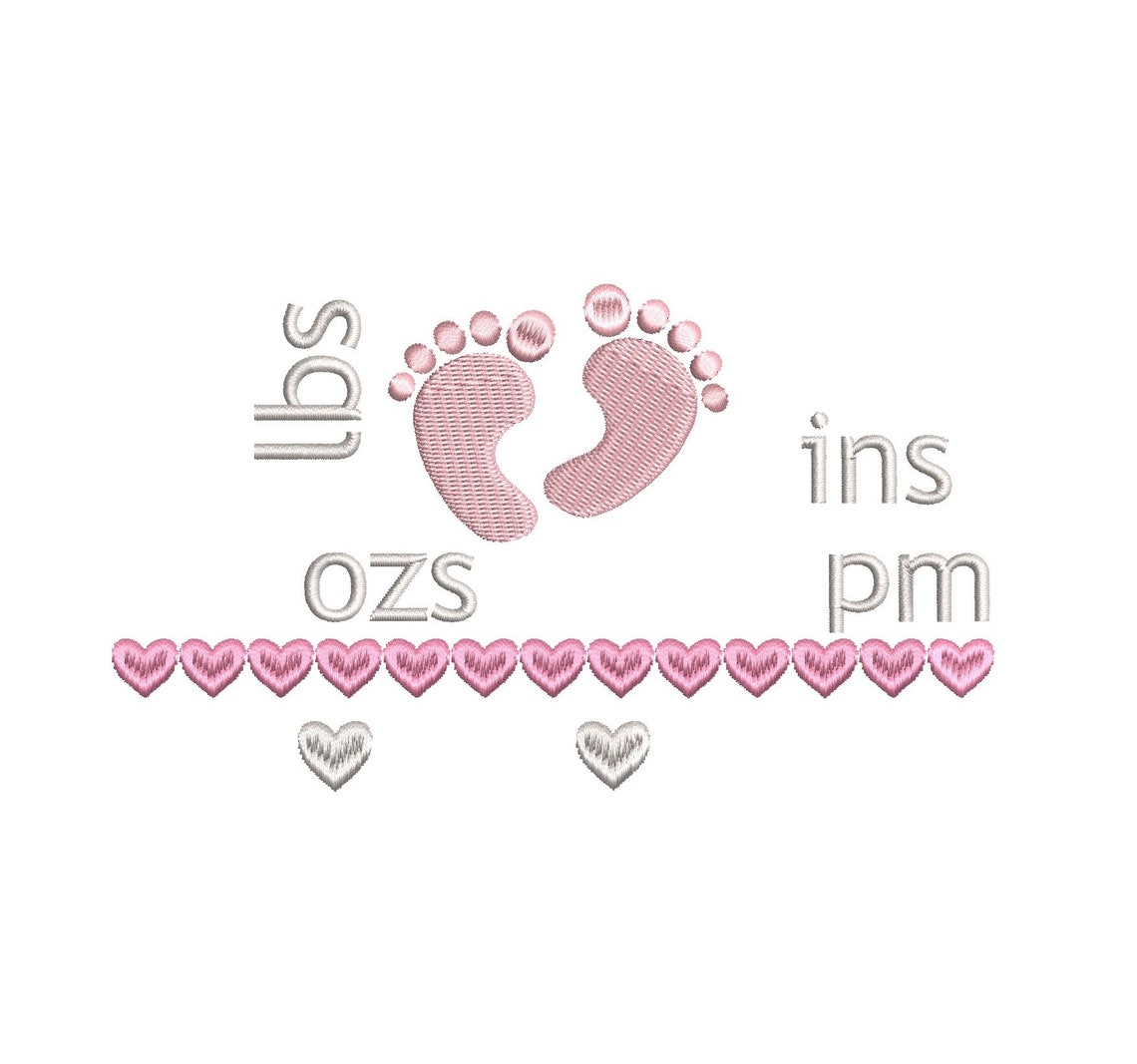 Baby Birth Template Embroidery Design Baby Birth Stats Baby - Etsy
