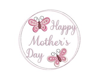 Mother's Day Embroidery Design, World's Best Mom, Butterflies, Happy Mother's Day, Machine Embroidery, 3 Sizes, Instant Download, S557-9