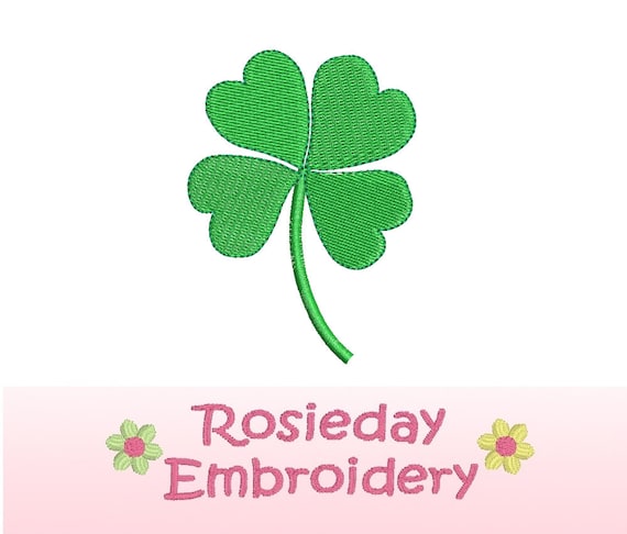 四つ葉のクローバーの機械刺繍デザイン、フィルステッチ、聖パトリック