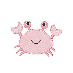 Cute Crab Machine Embroidery Design, Fill Stitch Crab, Baby Crab, Sea Life Machine Embroidery Design, 4x4, Instant Download, No: JG00070-6