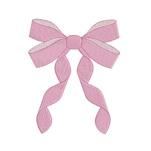 Mini Bow Embroidery Design, Fill Stitch Bow, Ribbon, Girl&#39;s Embroidery, Bow Design, Machine Embroidery, 3 Sizes, Instant Download, S580-1