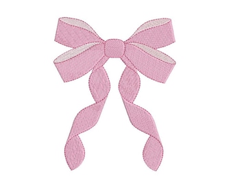 Mini Bow Embroidery Design, Fill Stitch Bow, Ribbon, Girl's Embroidery, Bow Design, Machine Embroidery, 3 Sizes, Instant Download, S580-1
