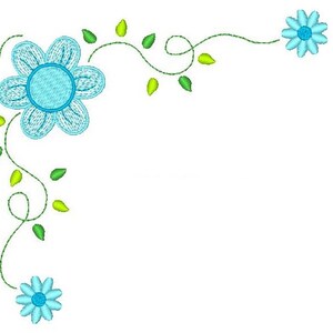 Floral Machine Embroidery Design, Flower Embroidery Design, Floral Corner Machine Embroidery Design, 6x10 hoop, Instant Download, JG00044-5
