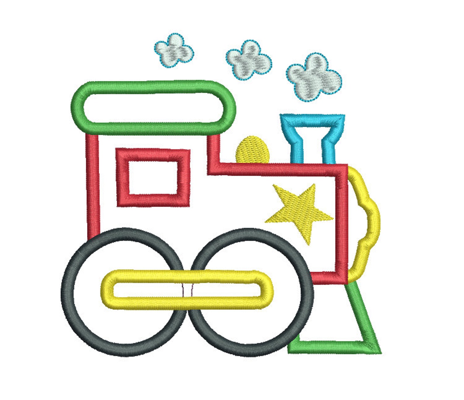 Machine Applique Train Toy Train Machine Embroidery Applique Design, Boy's Embroidery, Cute ...
