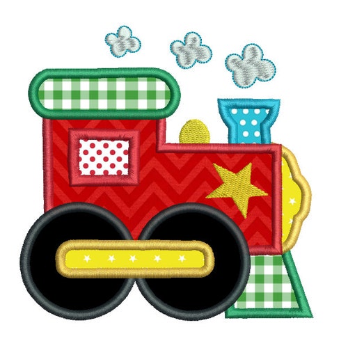 Train Engine Applique Embroidery Machine Design Etsy