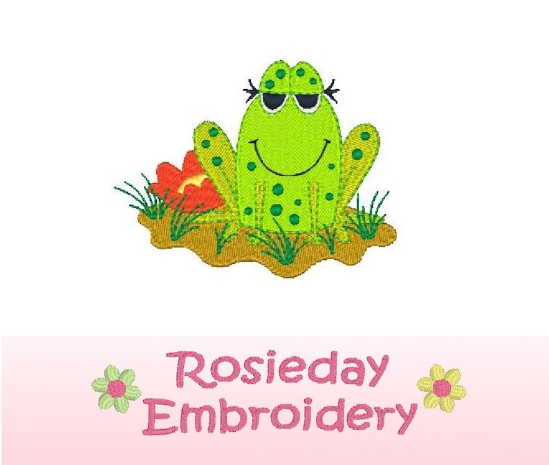 Download Cute Frog Machine Embroidery Design Fill Stitch Green Frog ...
