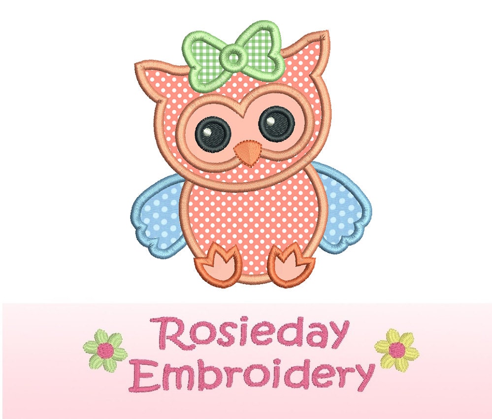 Baby Owl Applique Machine Embroidery Design Cute Owl | Etsy