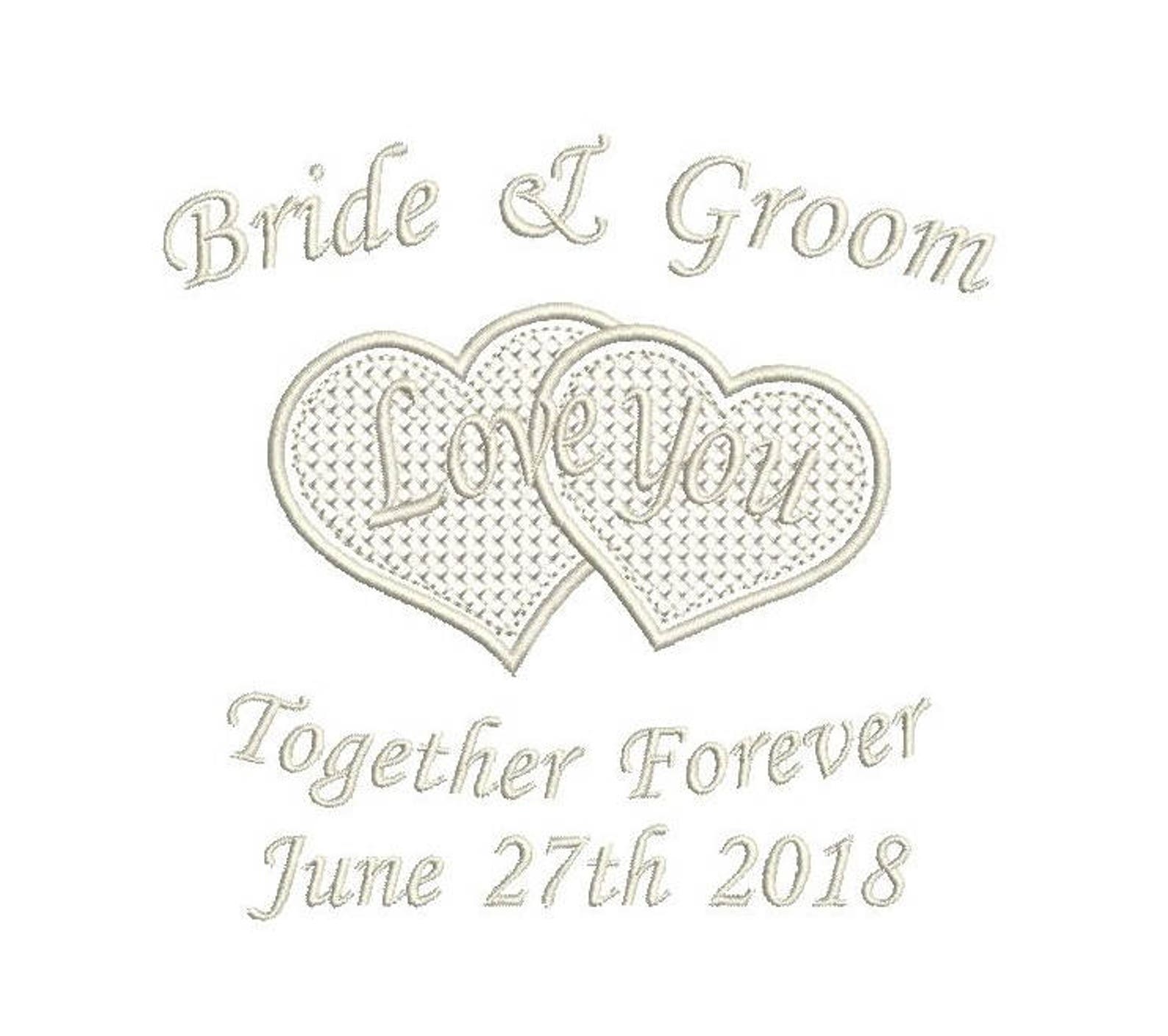 Wedding Ring Cushion Machine Embroidery Design Personalised Etsy UK