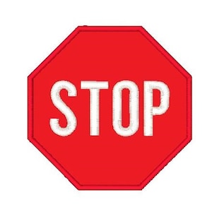 Stop Sign Machine Embroidery Applique Design, Traffic Sign Applique Machine Embroidery Design, 4x4, Instant Download, No: JG00056-10