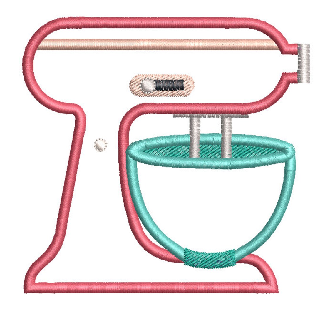 Kitchen mixer applique machine embroidery design cake mixer  etsy Kitchen mixer applique machine embroidery design cake mixer  etsy