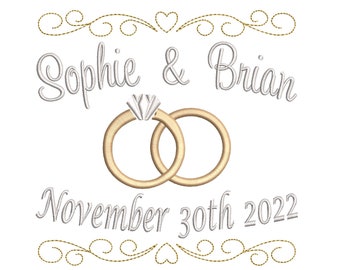 Wedding Ring Cushion TEMPLATE Machine Embroidery Design, Bridal Ring Pillow Embroidery Template, 4x4, 5x5, 6x6, Instant Download, ST565-15