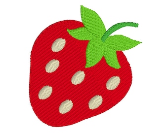 Mini Strawberry Machine Embroidery Design, Fill Stitch Strawberry Machine Embroidery Design, 3 Mini Sizes, INSTANT DOWNLOAD, No: JGS00021-1