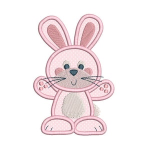 Easter Bunny Embroidery Applique Design, Cute Bunny Applique, Baby Bunny Design, Machine Embroidery, 3 Sizes, Instant Download, SA550-21