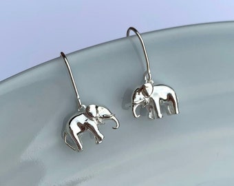 Boucles d'oreilles éléphant en argent sterling