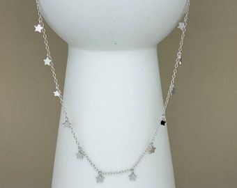 Little Stars Elegant Necklace In Sterling Silver Or 18ct Gold