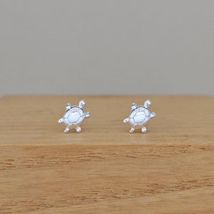 Sterling Silver Turtle Stud Earrings