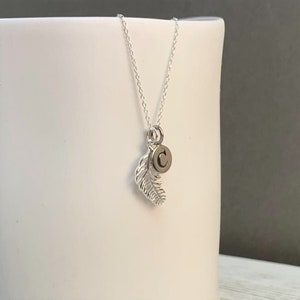 Personalised Sterling Silver Falling Feather Necklace