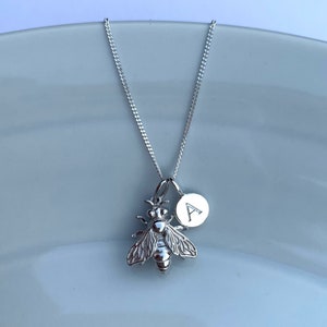 Sterling Silver Honey Bee Charm Personalised Necklace