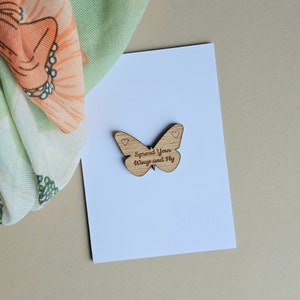 Abra suas asas... Token e cartão de bolso de borboleta - Cartões artesanais, presentes de lembrança, cartões de aniversário, cartões de sentimento, cartões de positividade