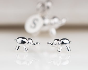 Solid Silver Balloon Elephant Stud Earrings