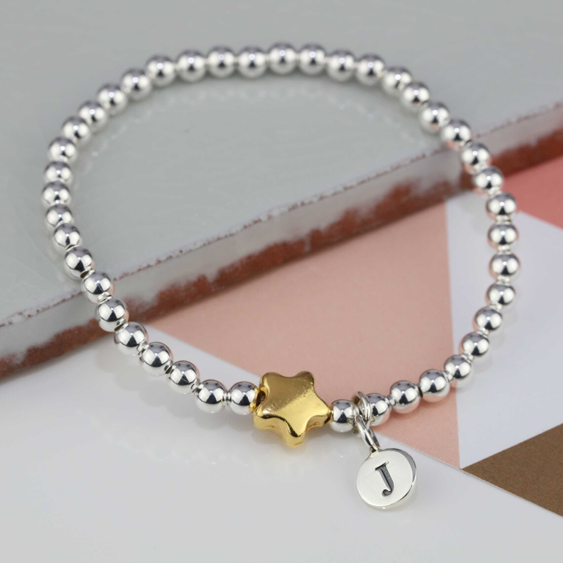 Personalised Silver Bead 'jess' Friendship Bracelet Etsy UK