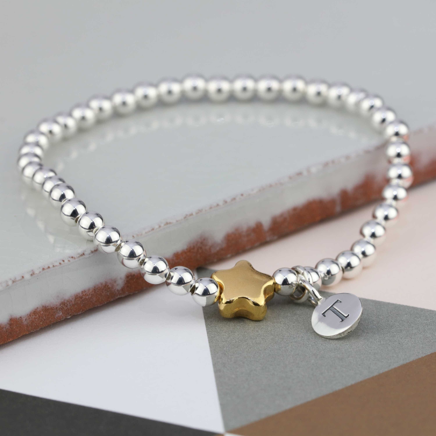 Personalised Silver Bead 'jess' Friendship Bracelet Etsy UK