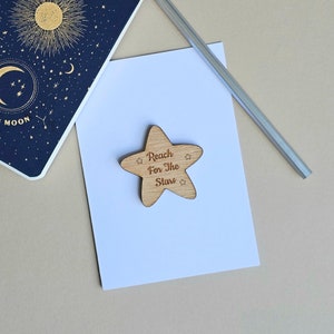 Reach For The Stars-zakmuntje en -kaart - Handgemaakte kaarten, aandenkencadeaus, verjaardagskaarten, sentimentkaarten, positiviteitskaarten
