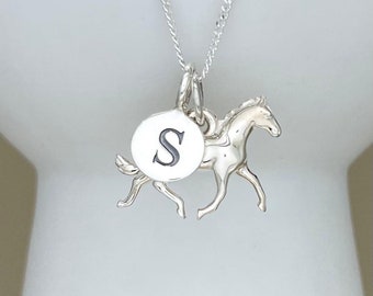 Collier en argent sterling cheval personnalisé