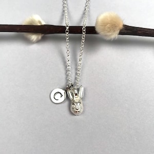 Solid Silver Hare Personalised Pendant