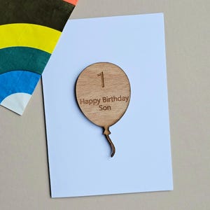 1 jeton et carte ballon joyeux anniversaire fils - cartes faites main, cadeaux souvenirs, cartes d'anniversaire, cartes sentiments