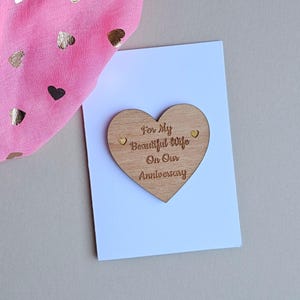 Token e cartão de aniversário de casamento da minha linda esposa - cartões artesanais, presentes de lembrança, cartões de aniversário, cartões de sentimento